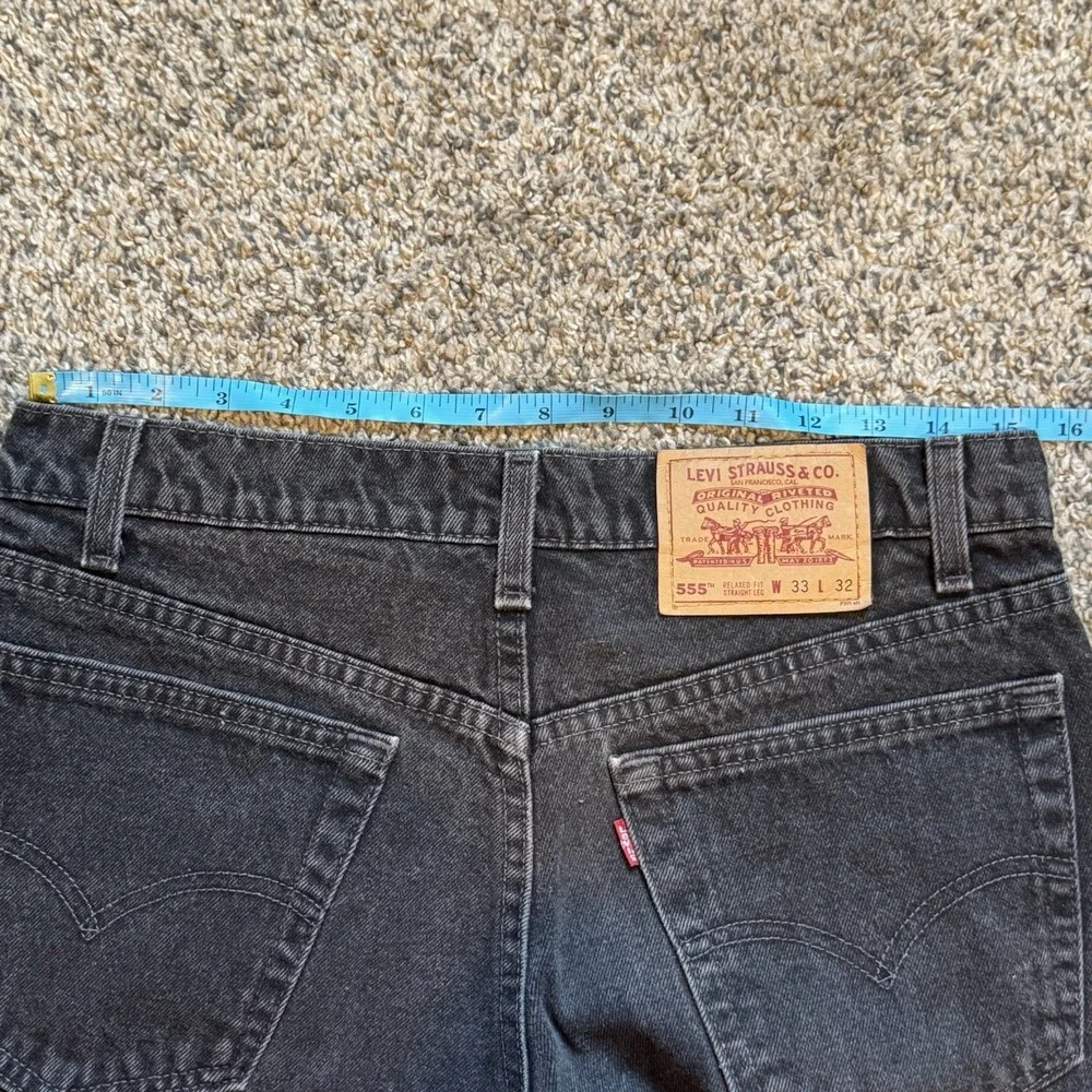 Vintage Levis 555 Jeans Mens 33X32 Black USA relaxed fit straight leg Fit 30x31